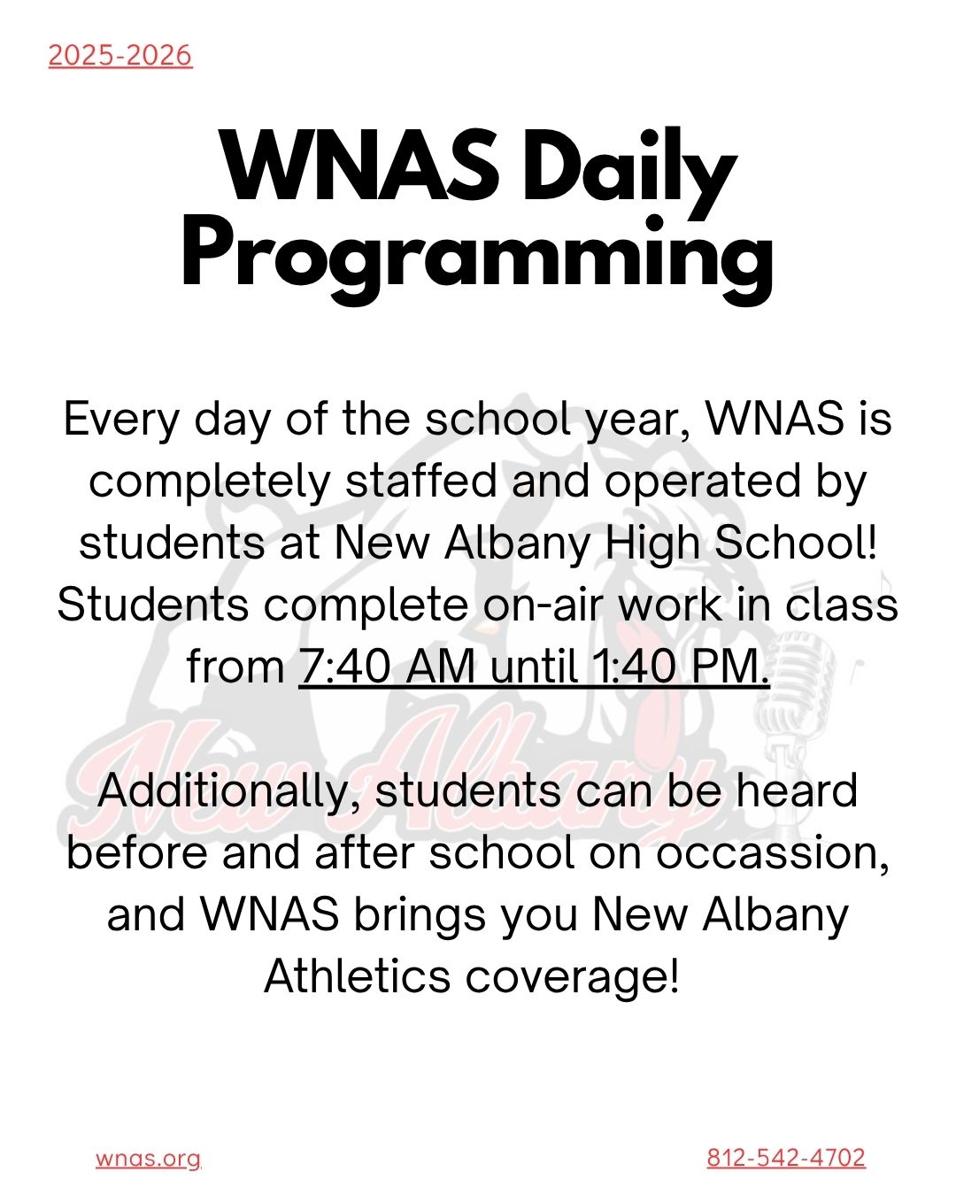 An explanation of WNAS' daily programming